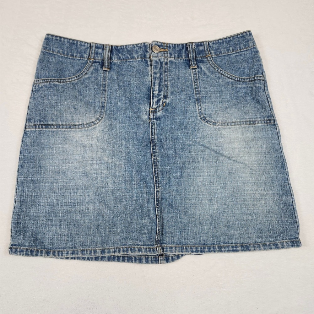 Old Navy Blue Jeans Vintage Y2K Denim Mini Skirt Medium Wash 189395-00-1 Size 10